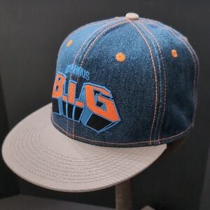 Notorious 2013,Denim Snapback Hat with Orange /Blue Logo.